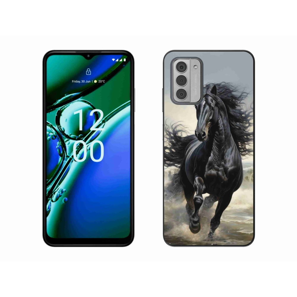 Gélový kryt mmCase na Nokia G42 - bežiaci čierny kôň