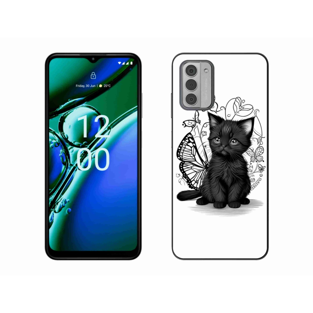 Gélový kryt mmCase na Nokia G42 - čierne mačiatko