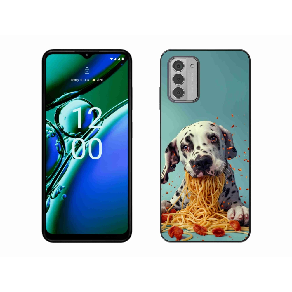 Gélový kryt mmCase na Nokia G42 - dalmatín a špagety