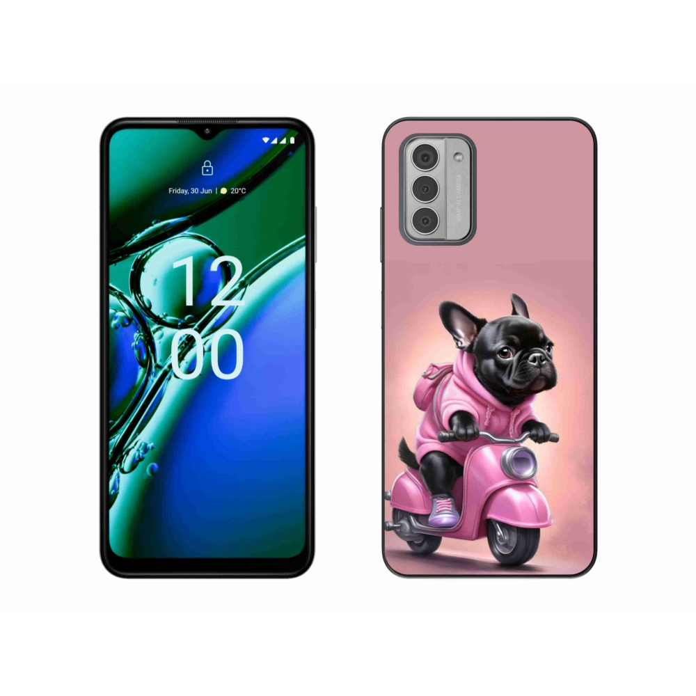 Gélový kryt mmCase na Nokia G42 - francúzsky buldoček na skútri