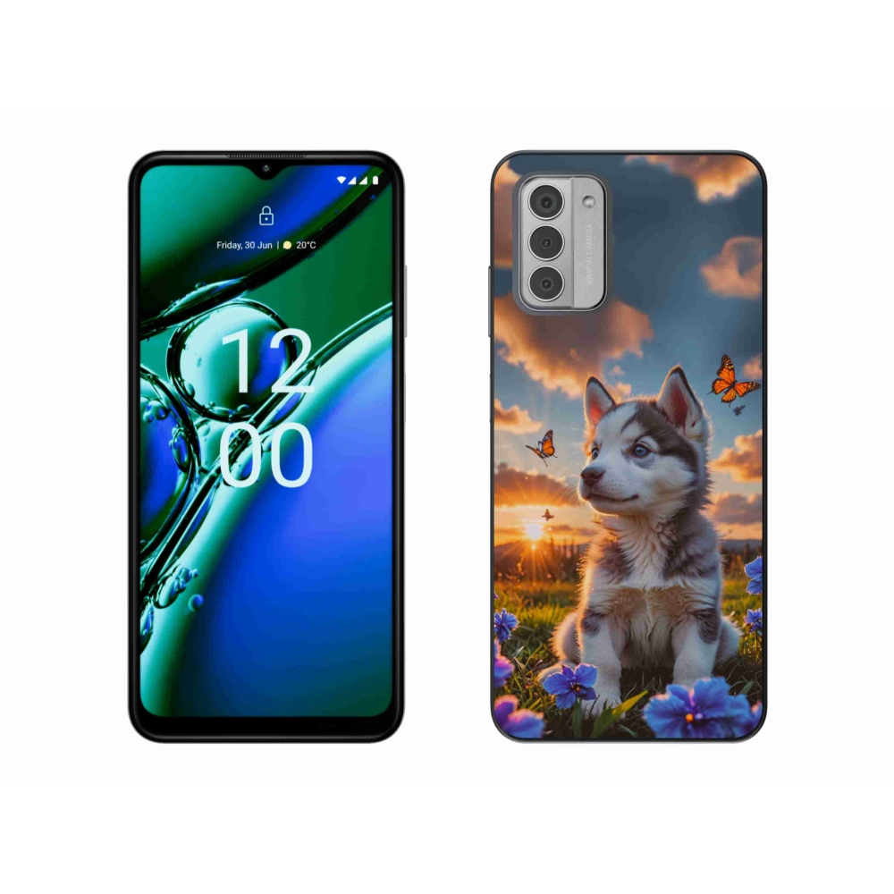 Gélový kryt mmCase na Nokia G42 - husky pri západe slnka