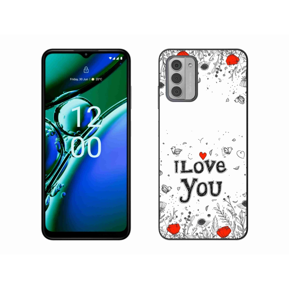 Gélový kryt mmCase na Nokia G42 - I love you biele pozadie