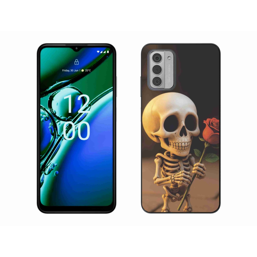 Gélový kryt mmCase na Nokia G42 - kostlivec s ružou