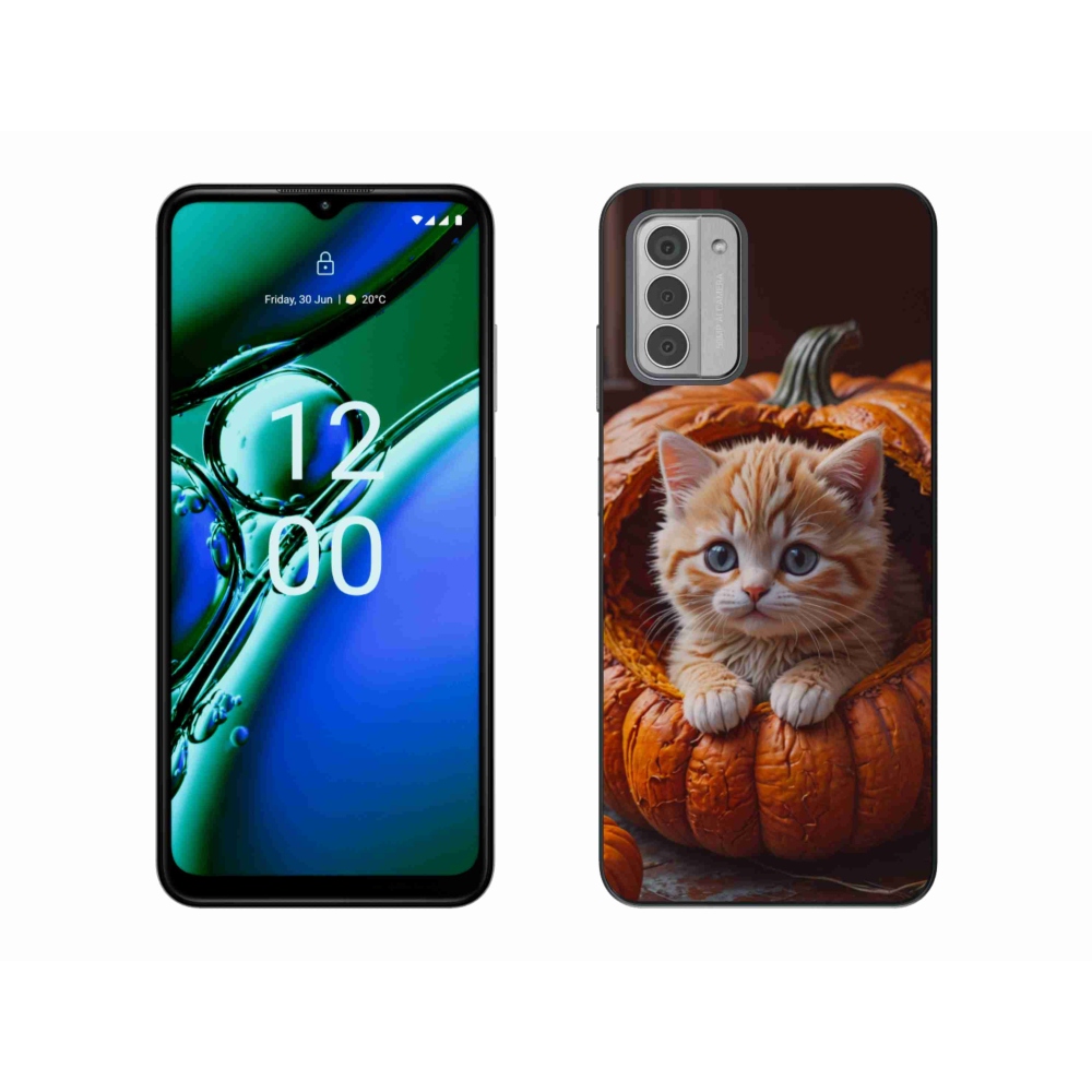 Gélový kryt mmCase na Nokia G42 - mačiatko a tekvica 2