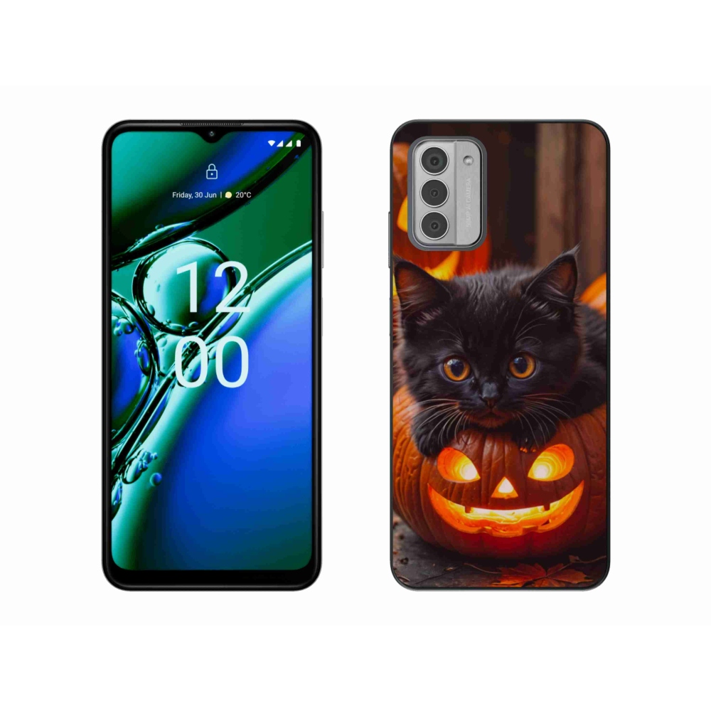 Gélový kryt mmCase na Nokia G42 - mačiatko a tekvica