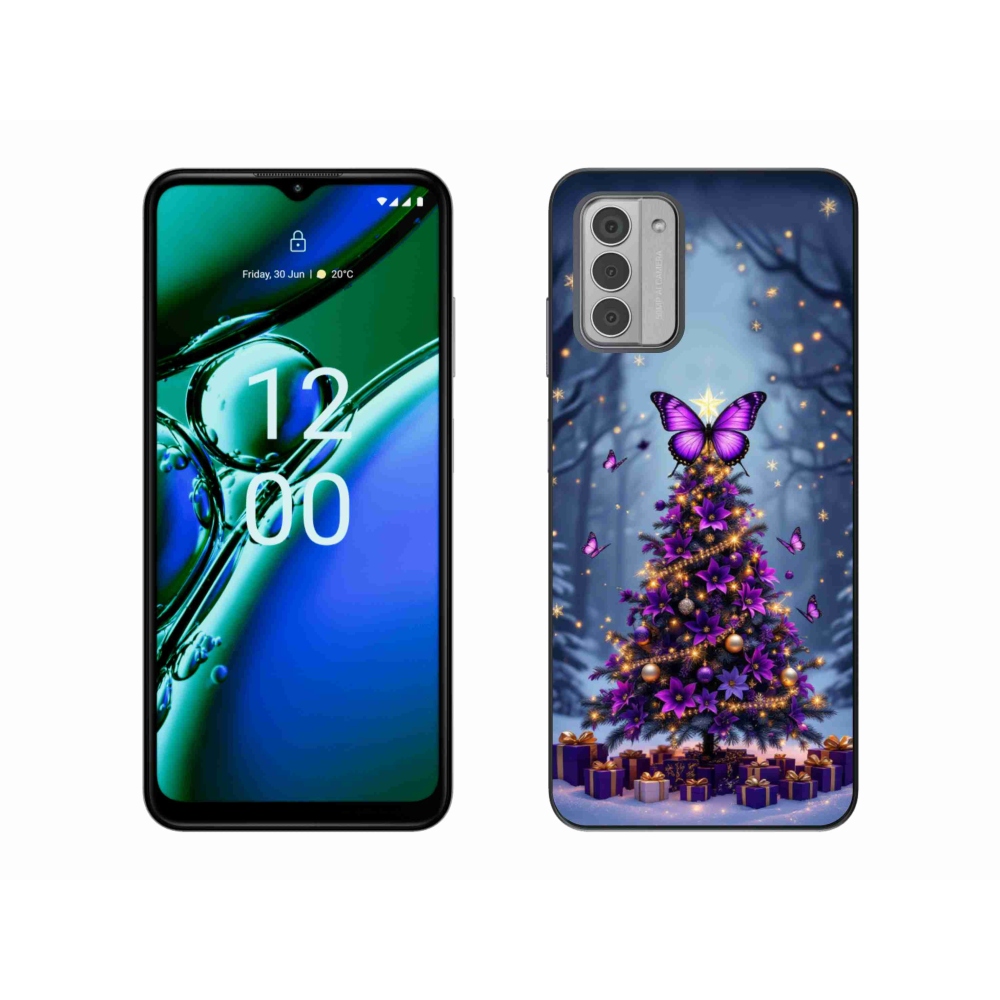 Gélový kryt mmCase na Nokia G42 - motýlí vianočný stromček