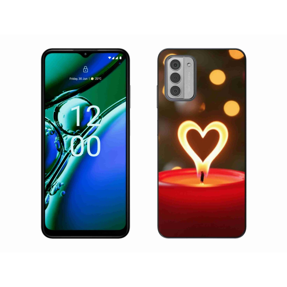 Gélový kryt mmCase na Nokia G42 - srdce z plameňa