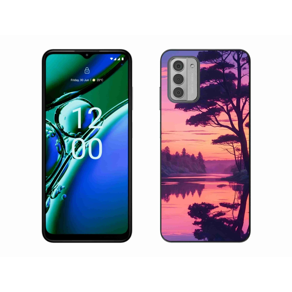 Gélový kryt mmCase na Nokia G42 - západ slnka nad jazerom