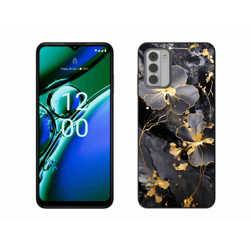 Gélový kryt mmCase na Nokia G42 - zlaté kvety