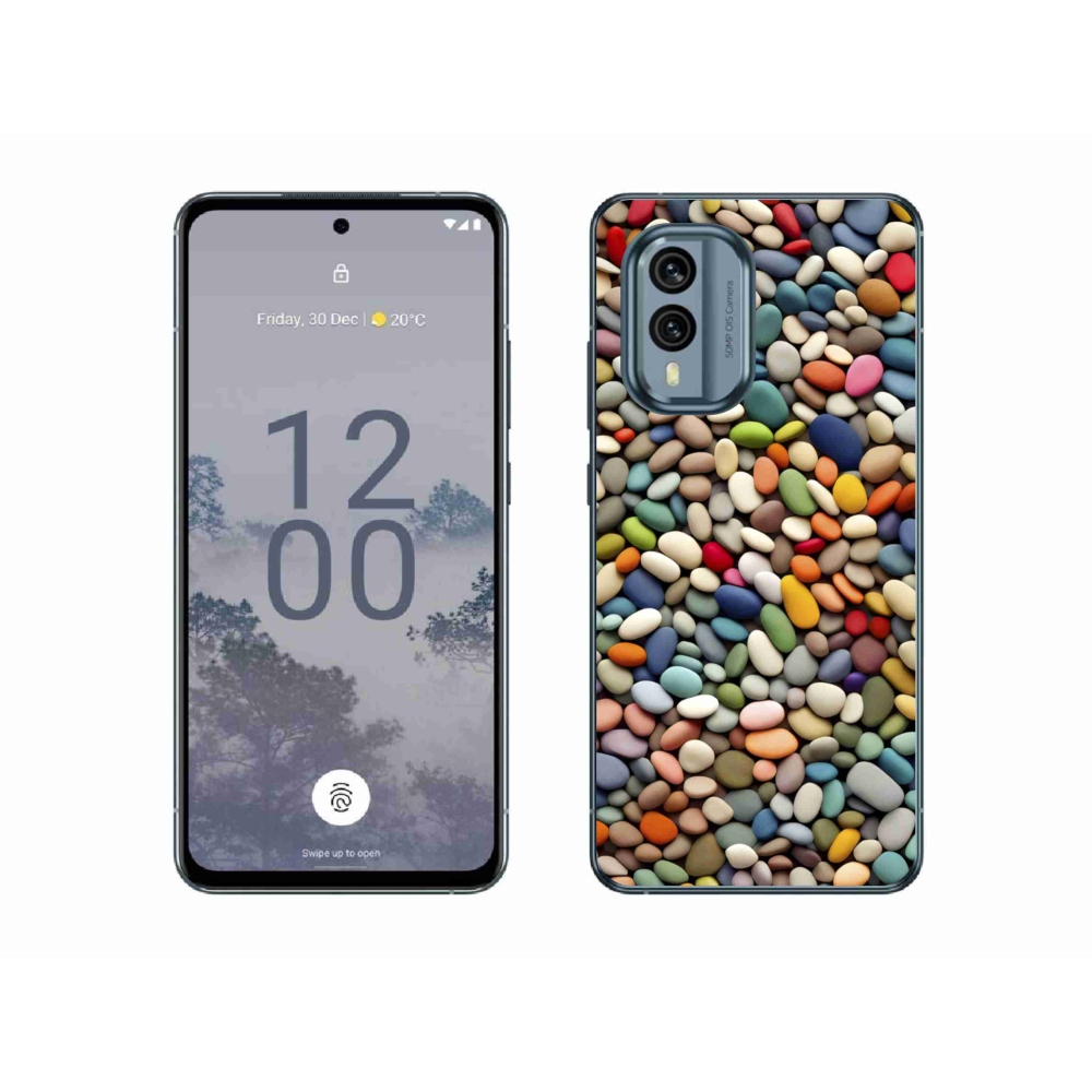 Gélový kryt mmCase na Nokia X30 5G - farebné kamienky 2