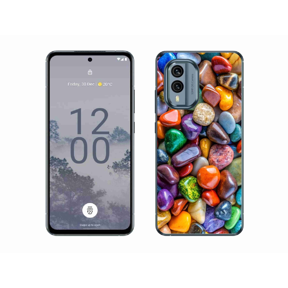 Gélový kryt mmCase na Nokia X30 5G - farebné kamienky