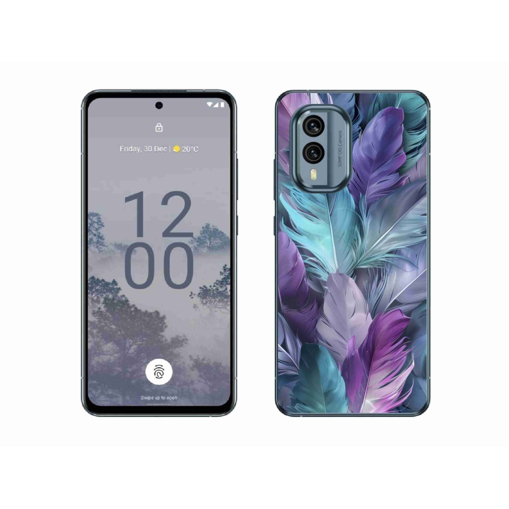 Gélový kryt mmCase na Nokia X30 5G - farebné perie 2