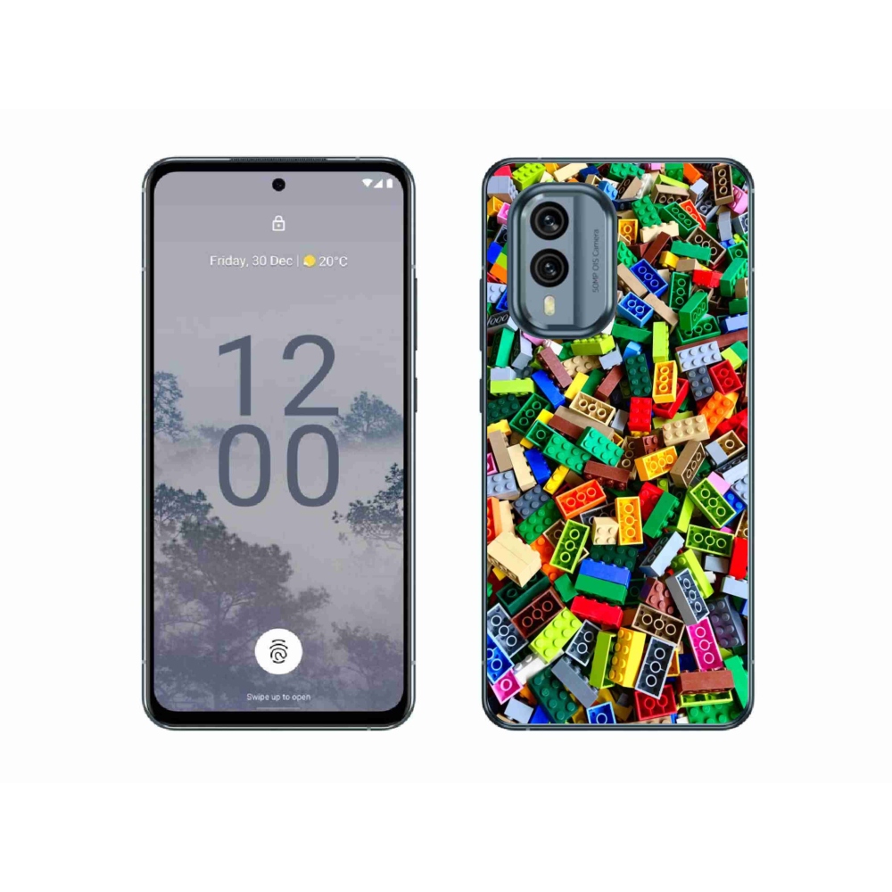 Gélový kryt mmCase na Nokia X30 5G - farebné stavebné kocky