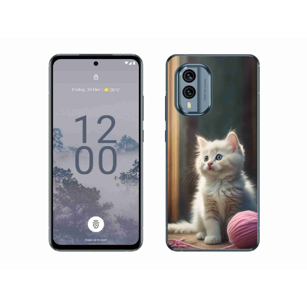 Gélový kryt mmCase na Nokia X30 5G - biele mačiatko 2