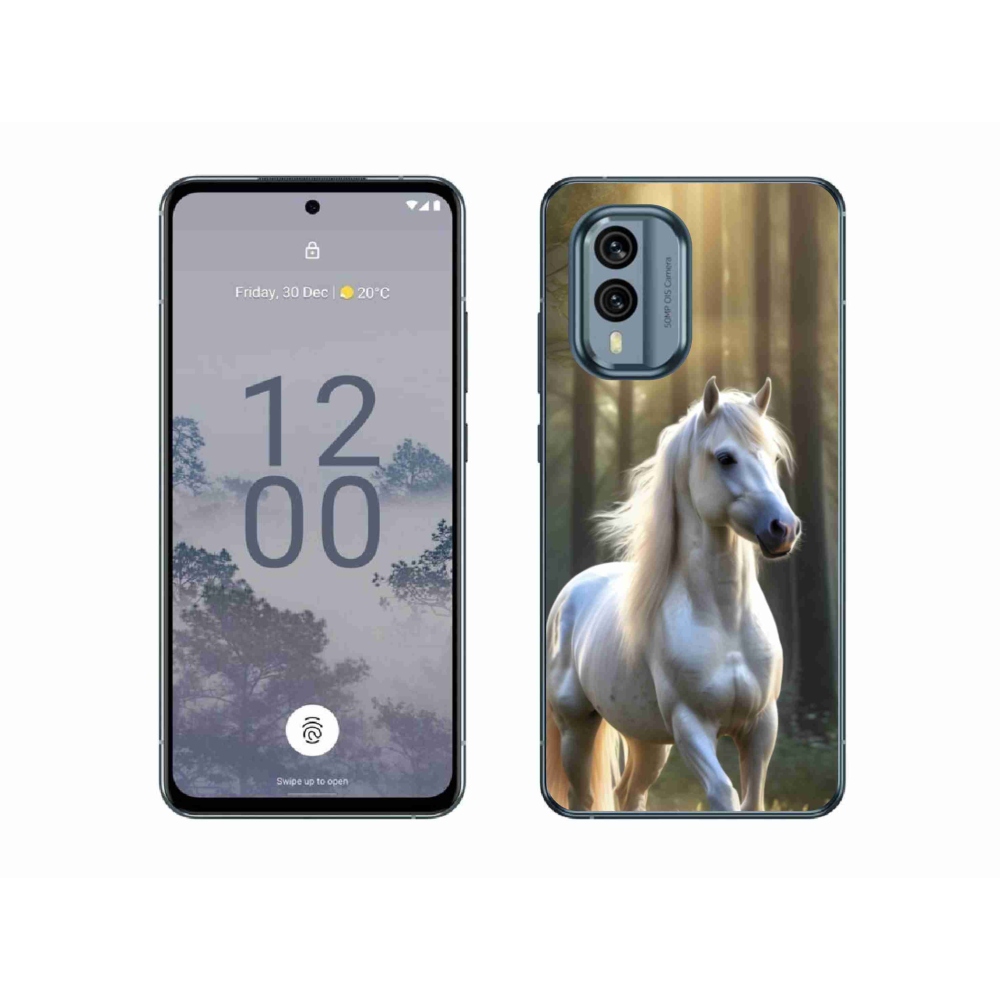 Gélový kryt mmCase na Nokia X30 5G - biely kôň 3