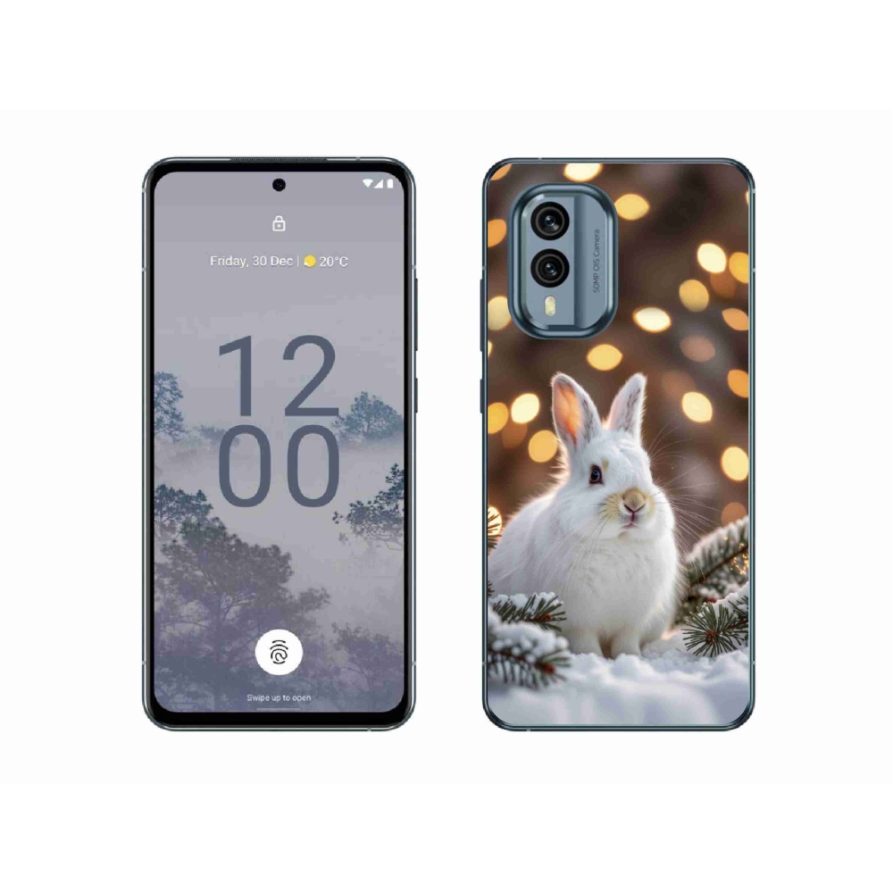 Gélový kryt mmCase na Nokia X30 5G - biely zajac