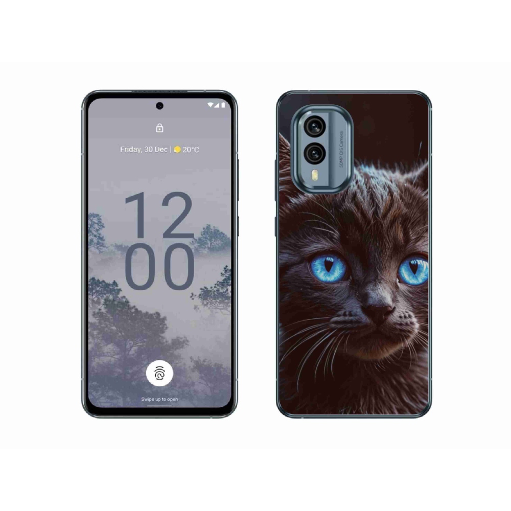Gélový kryt mmCase na Nokia X30 5G - čierne mačiatko 2