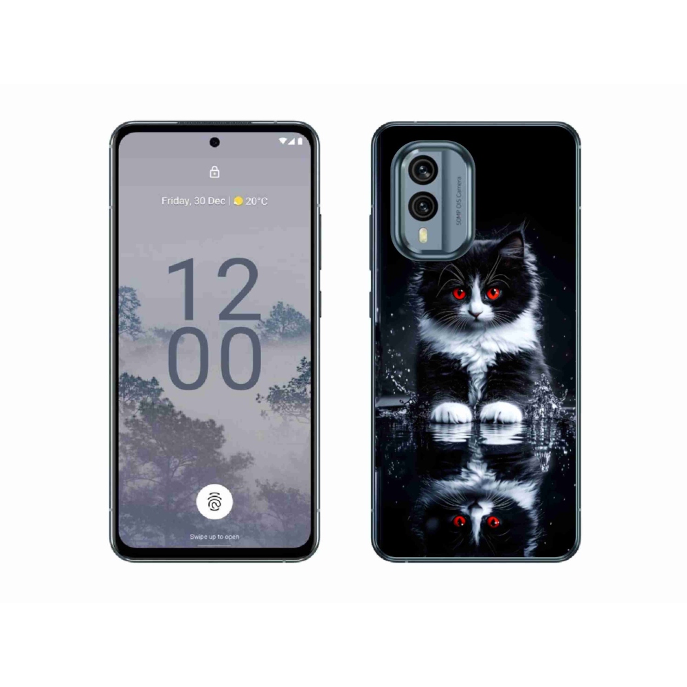 Gélový kryt mmCase na Nokia X30 5G - čiernobiele mačiatko
