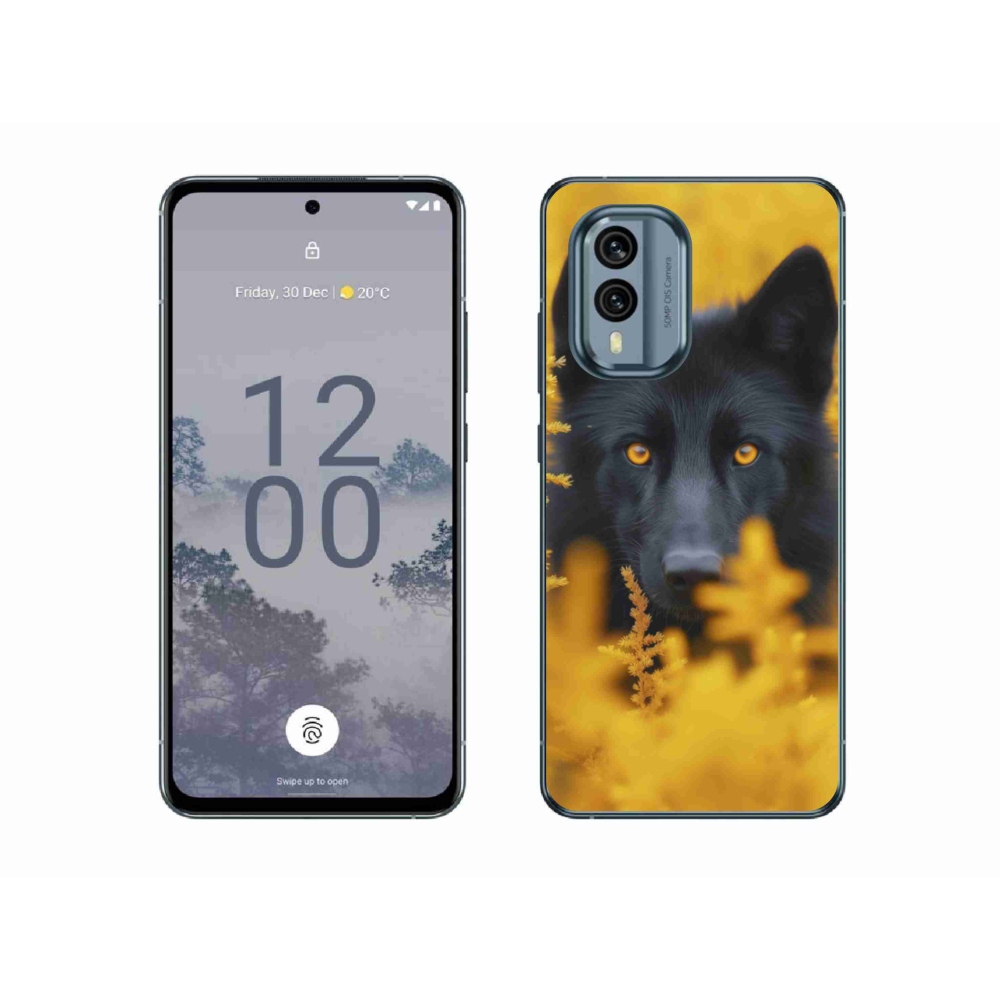 Gélový kryt mmCase na Nokia X30 5G - čierny vlk 2