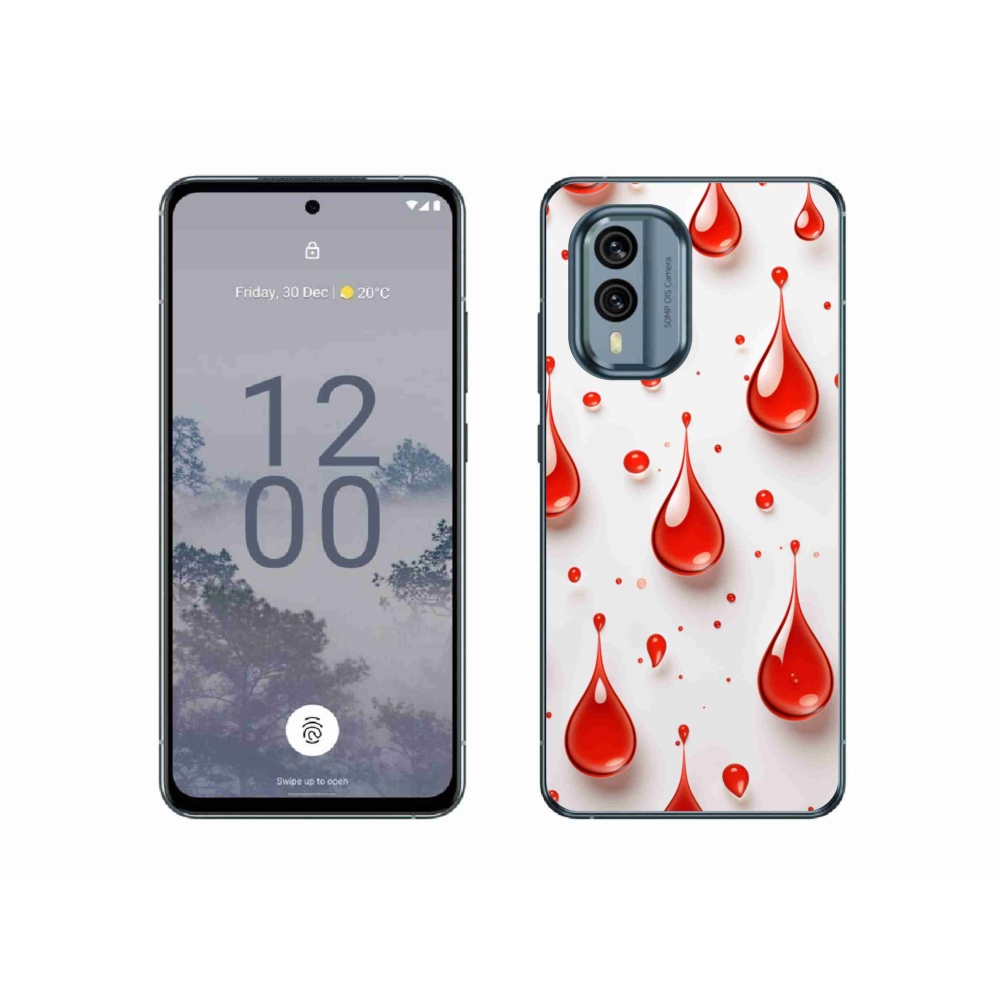 Gélový kryt mmCase na Nokia X30 5G - červené kvapky