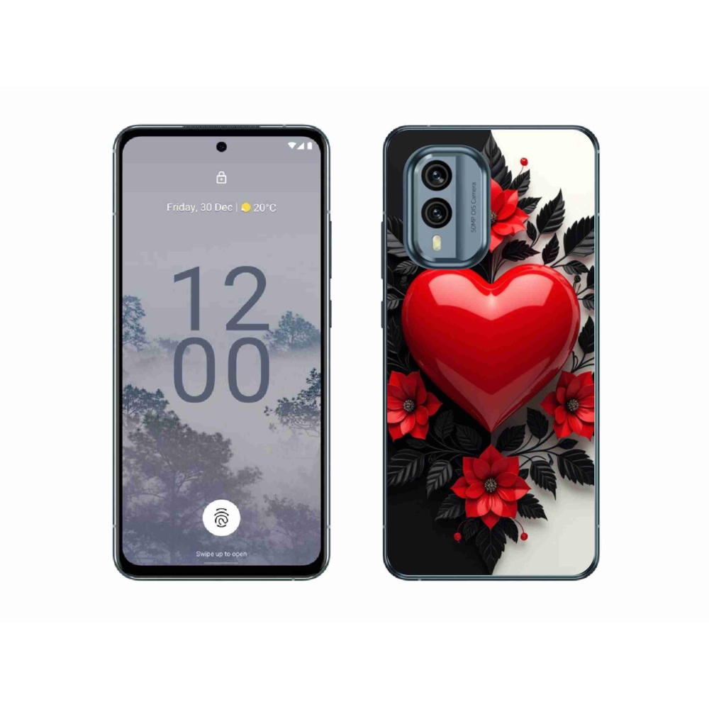 Gélový kryt mmCase na Nokia X30 5G - červené srdce