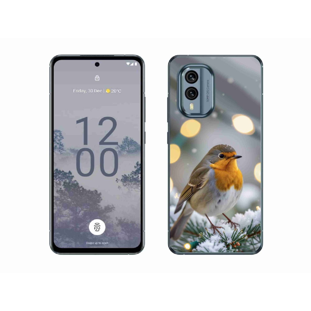 Gélový kryt mmCase na Nokia X30 5G - červienka v zime