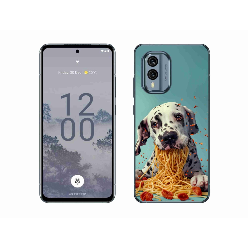 Gélový kryt mmCase na Nokia X30 5G - dalmatín a špagety