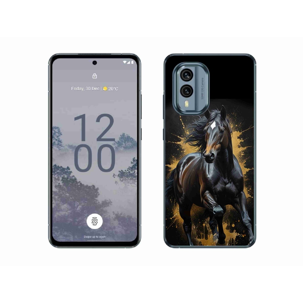 Gélový kryt mmCase na Nokia X30 5G - elegantný čierny žrebec