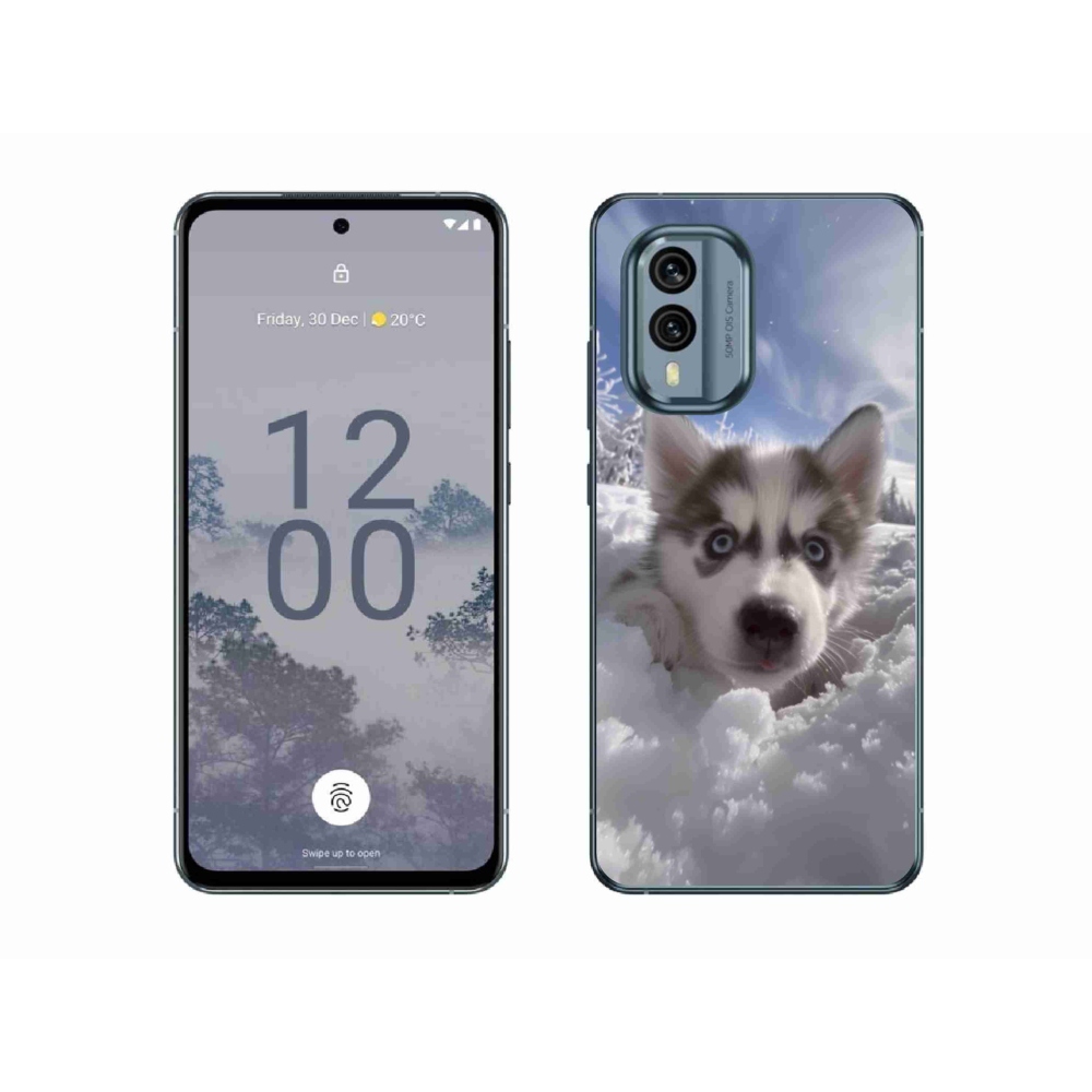 Gélový kryt mmCase na Nokia X30 5G - husky v snehu