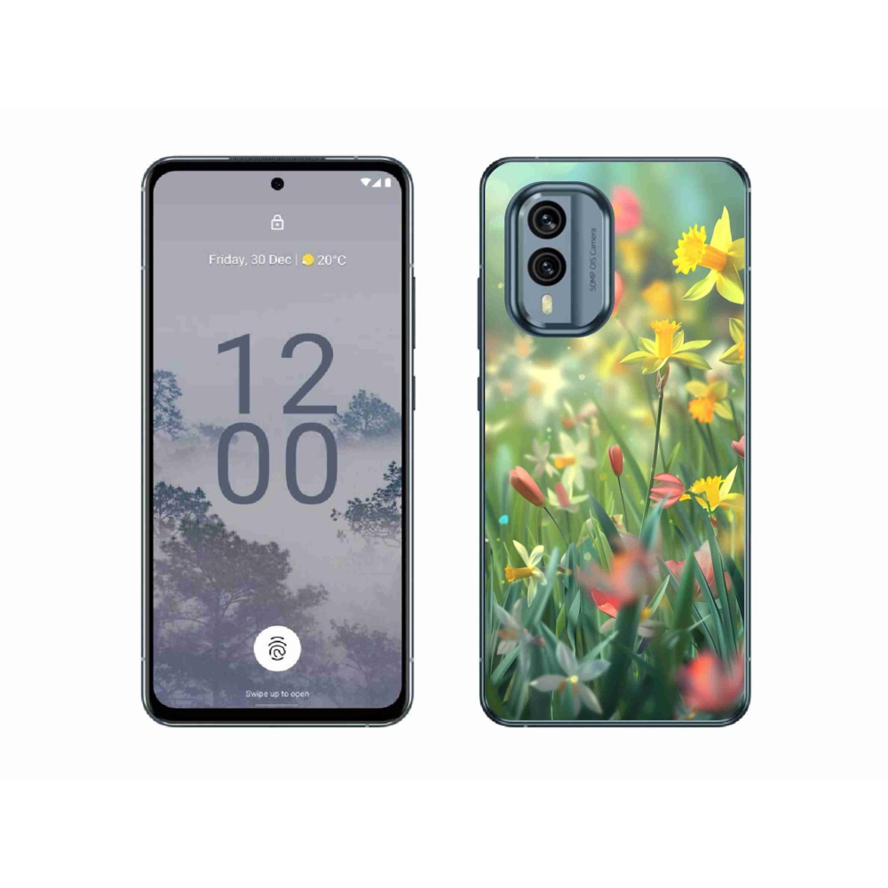 Gélový kryt mmCase na Nokia X30 5G - jarné kvety