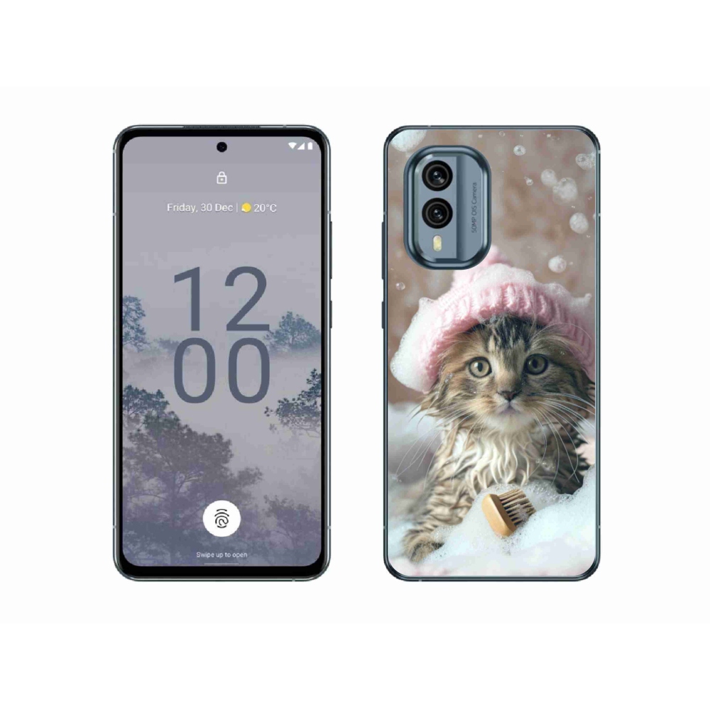 Gélový kryt mmCase na Nokia X30 5G - mačiatko a kúpeľ