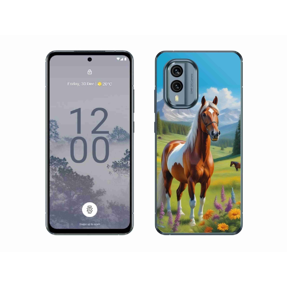 Gélový kryt mmCase na Nokia X30 5G - kôň na lúke