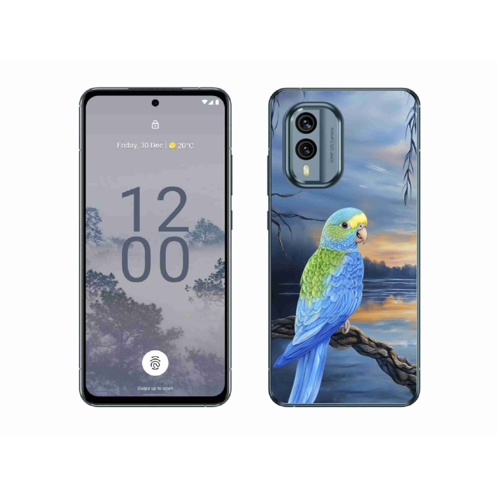 Gélový kryt mmCase na Nokia X30 5G - modrý papagáj