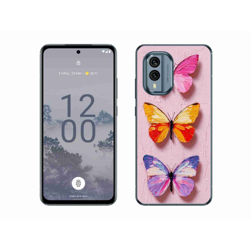 Gélový kryt mmCase na Nokia X30 5G - motýlia trojica