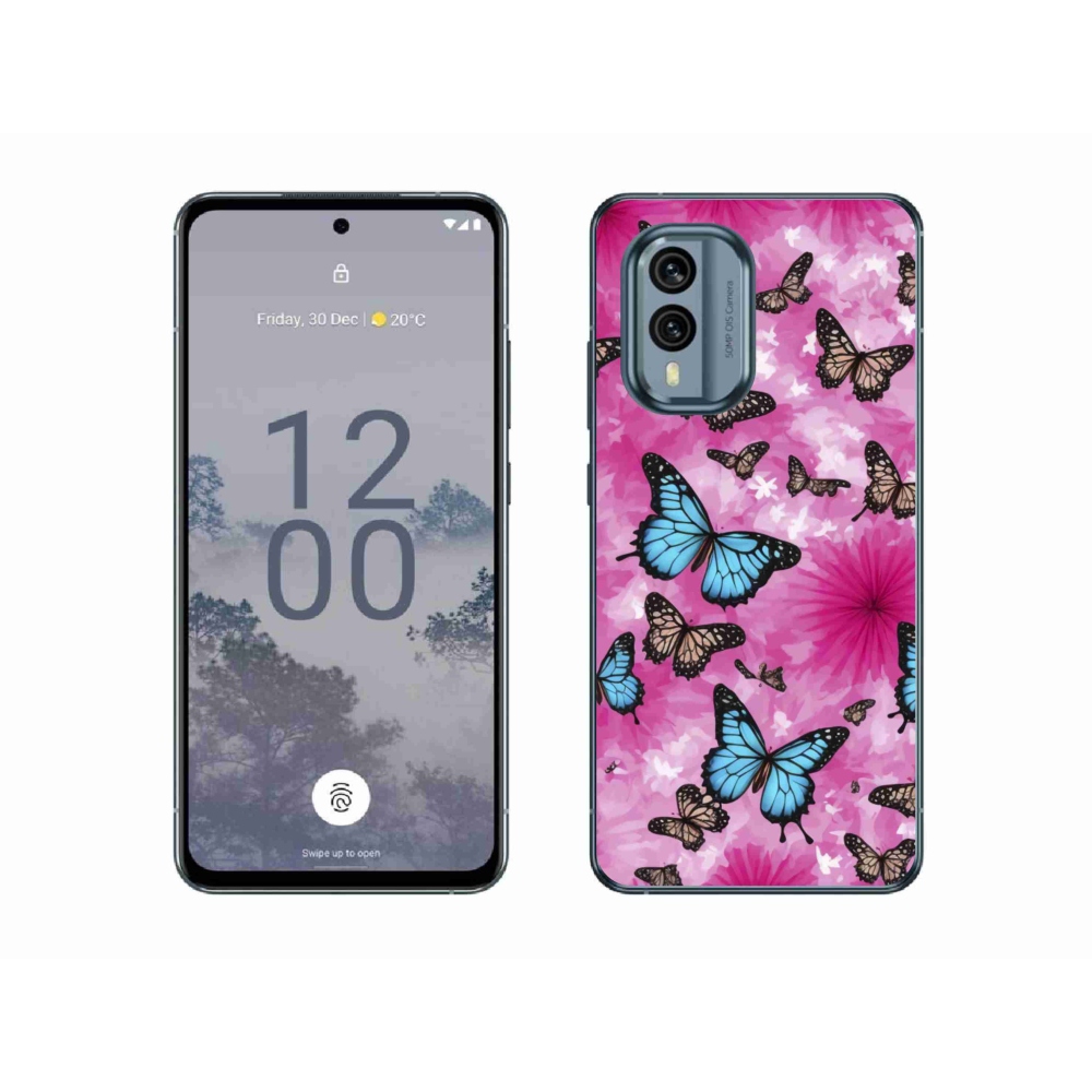 Gélový kryt mmCase na Nokia X30 5G - motýlia záhrada