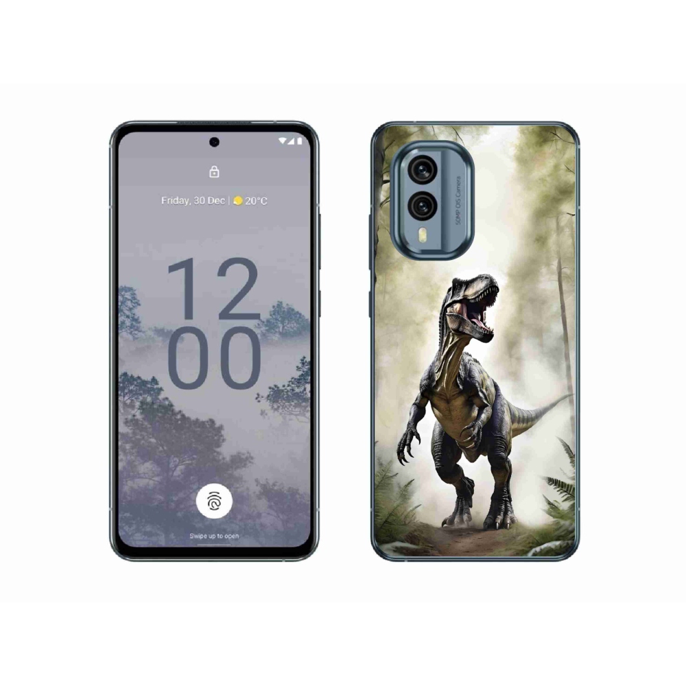 Gélový kryt mmCase na Nokia X30 5G - naštvaný T-Rex