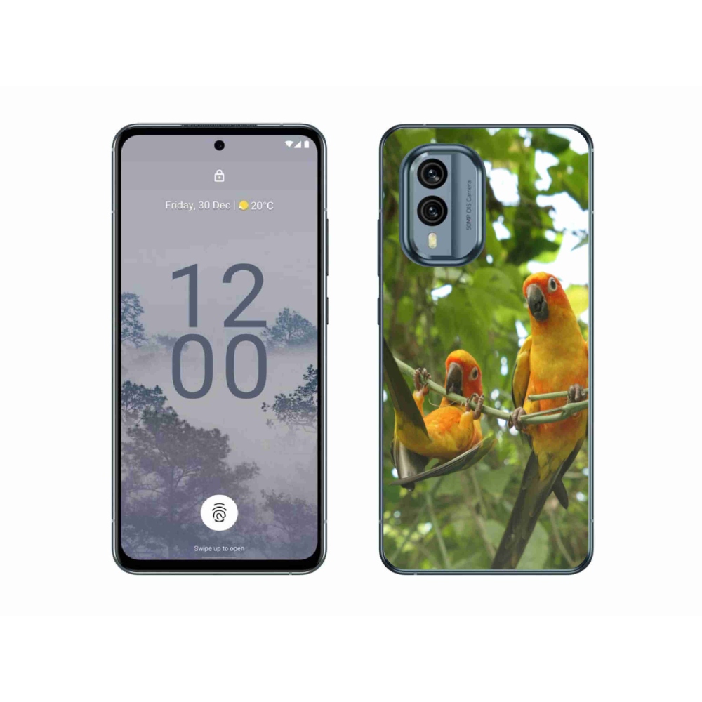 Gélový kryt mmCase na Nokia X30 5G - papagáje aratingy