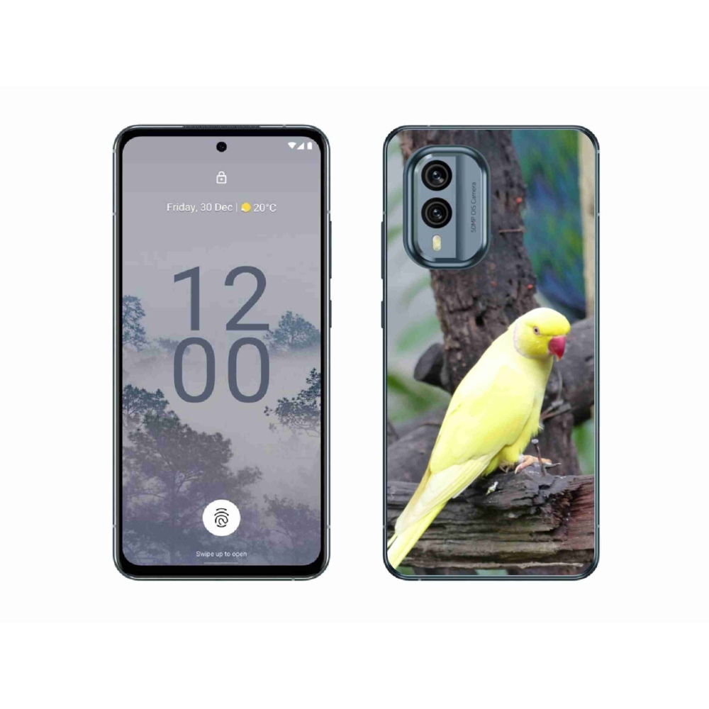 Gélový kryt mmCase na Nokia X30 5G - papagáj alexander žltý