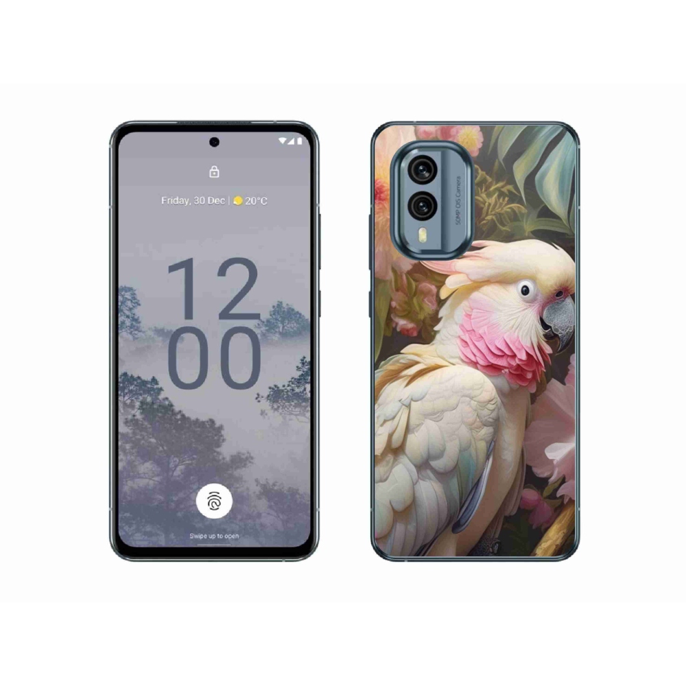 Gélový kryt mmCase na Nokia X30 5G - papagáj kakadu ružový 2