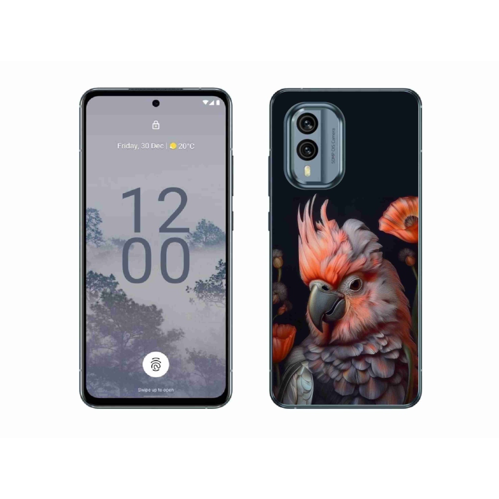 Gélový kryt mmCase na Nokia X30 5G - papagáj kakadu vo farbách