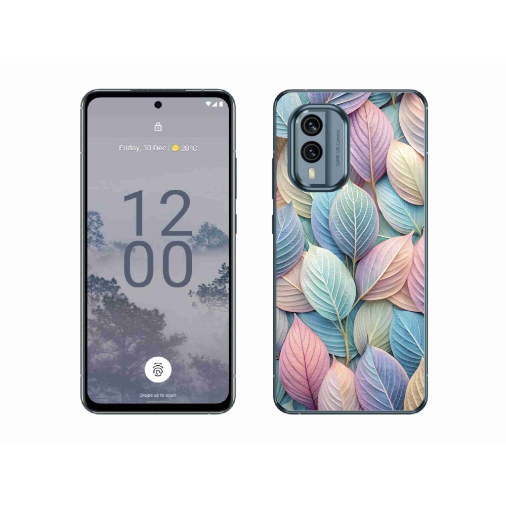 Gélový kryt mmCase na Nokia X30 5G - pastelové listy