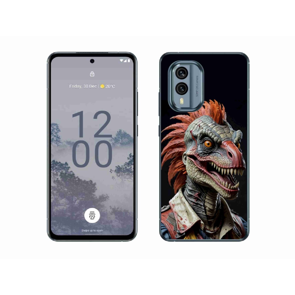 Gélový kryt mmCase na Nokia X30 5G - punk dinosaurus