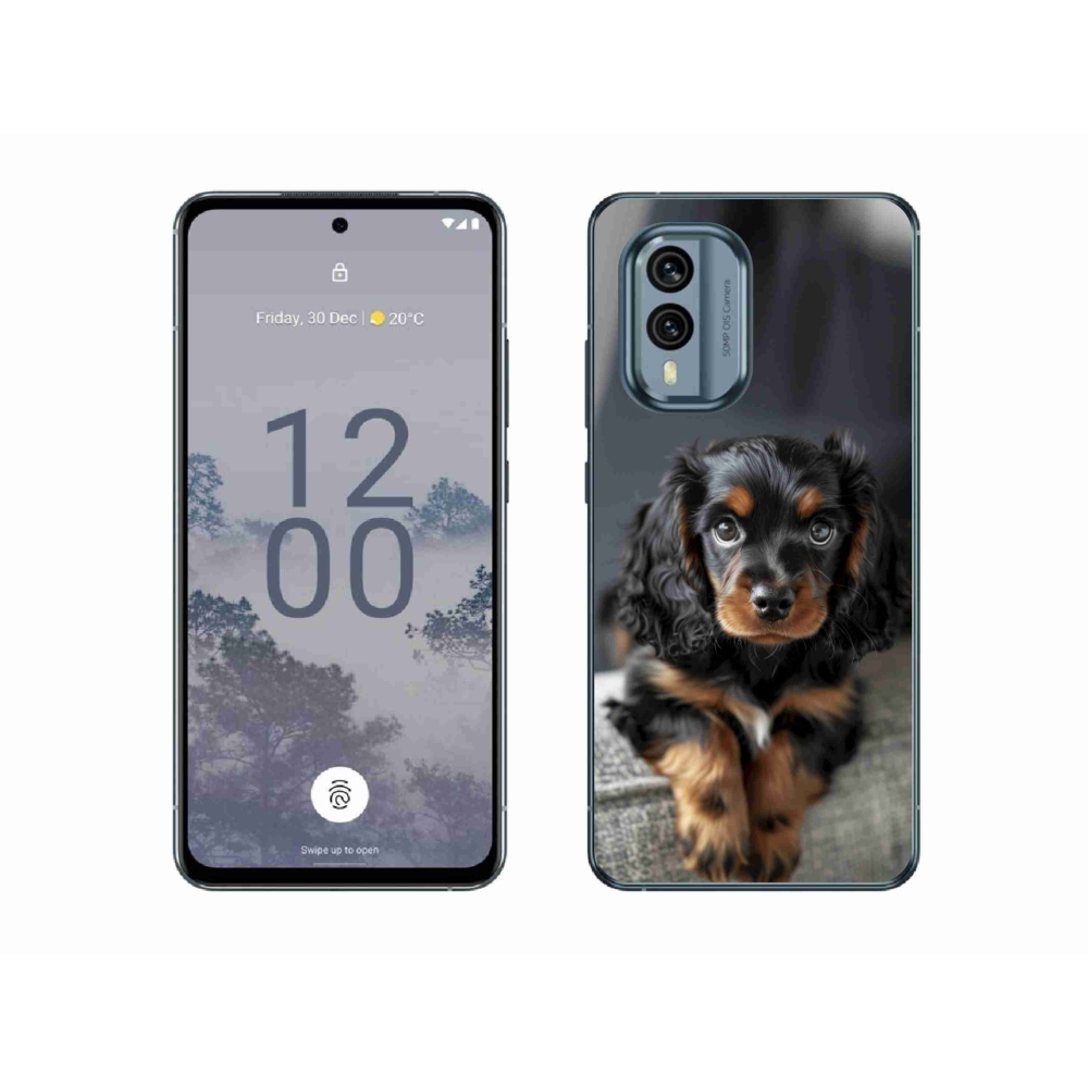 Gélový kryt mmCase na Nokia X30 5G - roztomilý dlhosrstý jazvečík