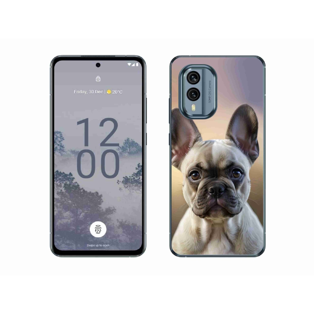 Gélový kryt mmCase na Nokia X30 5G - roztomilý francúzsky buldoček