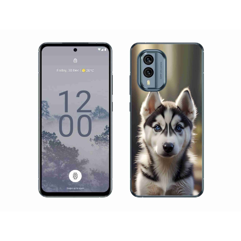Gélový kryt mmCase na Nokia X30 5G - roztomilý sibírsky husky