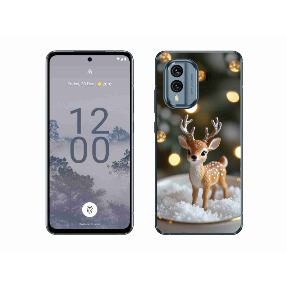 Gélový kryt mmCase na Nokia X30 5G - roztomilý vianočný jeleň