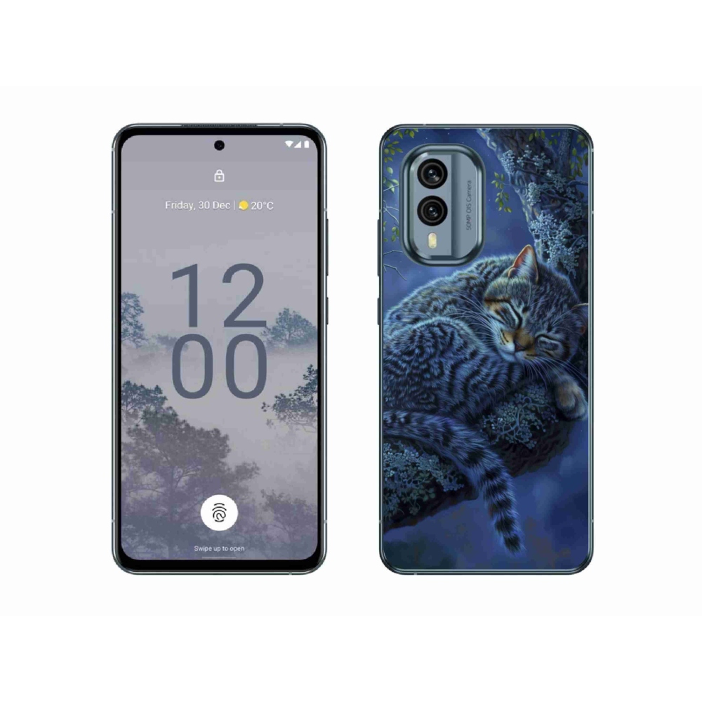 Gélový kryt mmCase na Nokia X30 5G - spiaca mačka