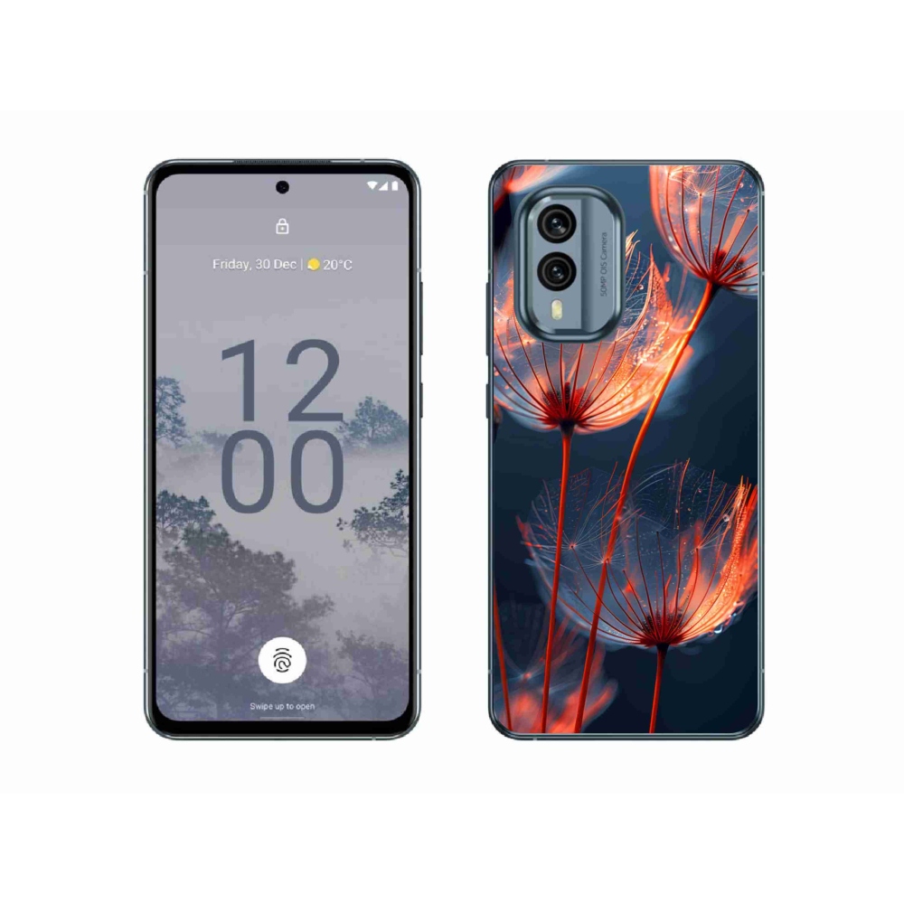 Gélový kryt mmCase na Nokia X30 5G - svetielkujúce páperie