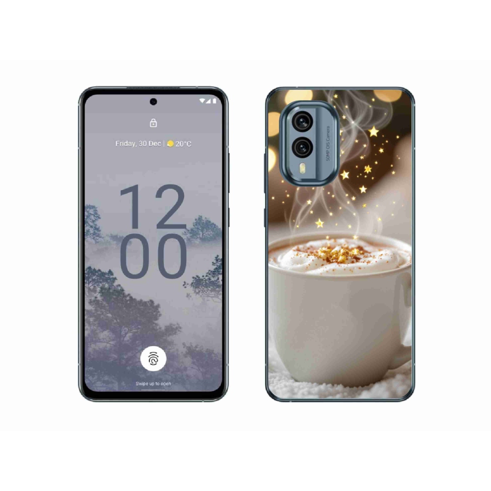 Gélový kryt mmCase na Nokia X30 5G - vianočný horúci nápoj