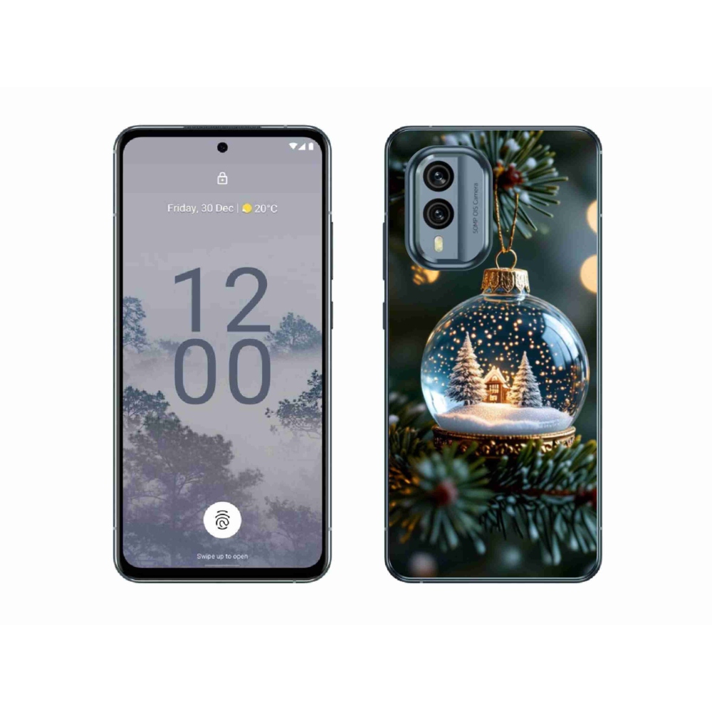 Gélový kryt mmCase na Nokia X30 5G - vianočné gule 2